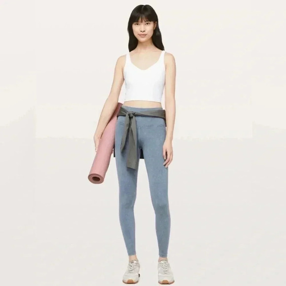 Lululemon Wunder Under High-Rise Tights Washed Moon Blue Leggings Size 10 - Picture 1 of 9